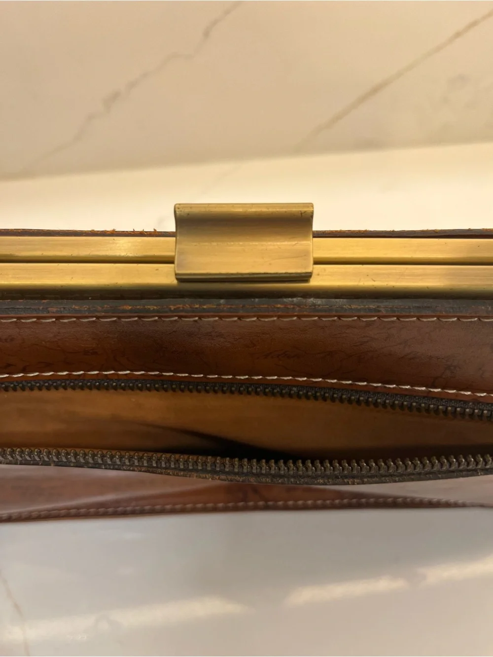 Patricia Nash Vintage Map Leather Frame Clutch Bag